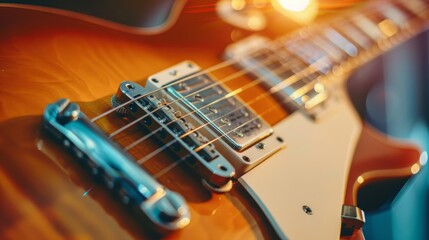 An electric guitar closeup blurred by a blur
