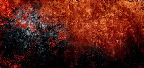 Abstract Painting of Orange and Black Colors. Generative AI