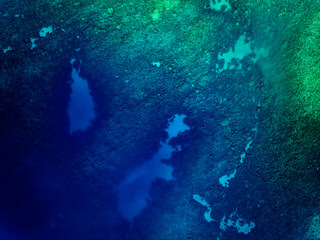 Aerial view of tropical blue barrier reef