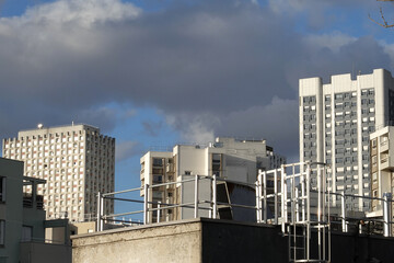 Fototapeta premium Buildings du quartier Saint-Blaise à Paris