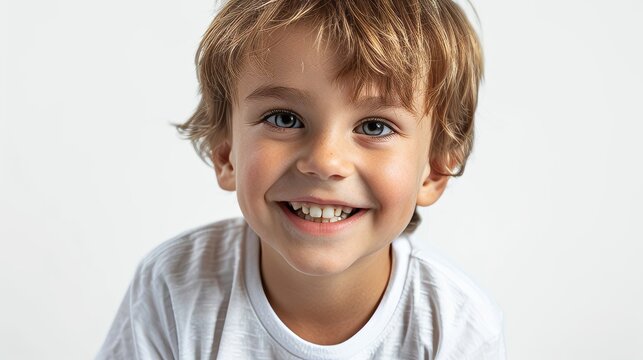 An image of a happy child on a white background