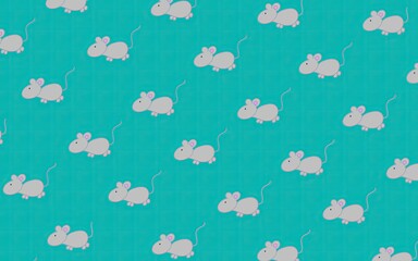 Children's cartoon pattern with mice. Pattern for children. Illustration with mice for printing on fabric, paper, bed linen, pajamas, stationery, wallpaper, notepads, dishes. Mouse art.	