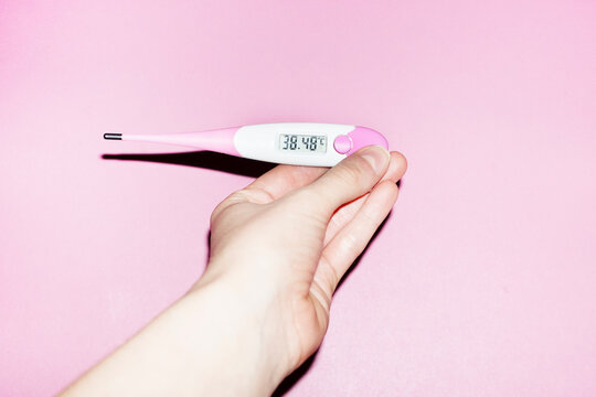 Photo of clinical thermometer with fever sick/ill celcius degrees 