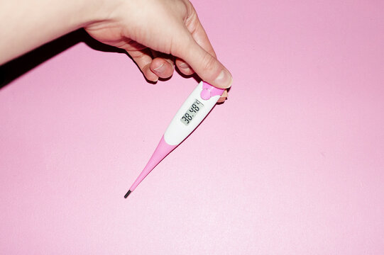 Photo of clinical thermometer with fever sick/ill celcius degrees 