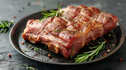 Fresh Pork Leg food plate food dish pig leg