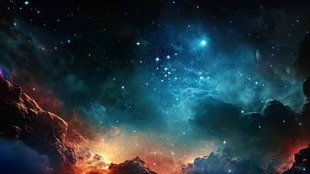 Abstract space background with nebulae and stars. 3D rendering, AI Generated