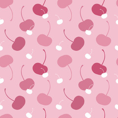 Seamless pattern with cherries