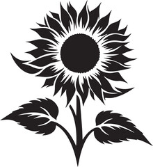 Sunflower black and white isolated icon (5).eps