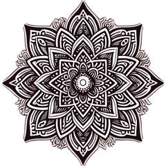 Mandala para colorear lineas de dibujo - obrazy, fototapety, plakaty