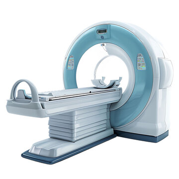CT scanner on isolated white background