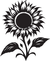 Sunflower black and white isolated icon (8).eps