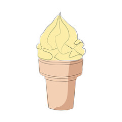 yellow ice cream illustration