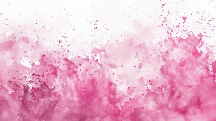 Texture of Light Pink Watercolor Splashes on White Background