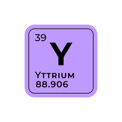 Yttrium, chemical element of the periodic table graphic design