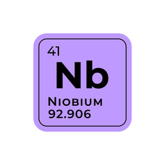 Niobium, chemical element of the periodic table graphic design
