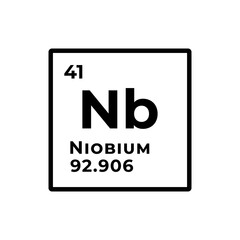 Niobium, chemical element of the periodic table graphic design