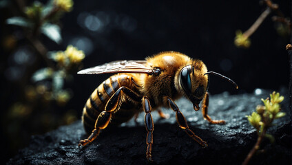 a Glowing bee
