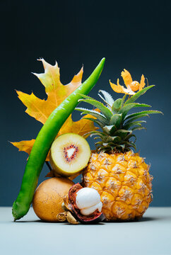 Still life with exotic fruits.