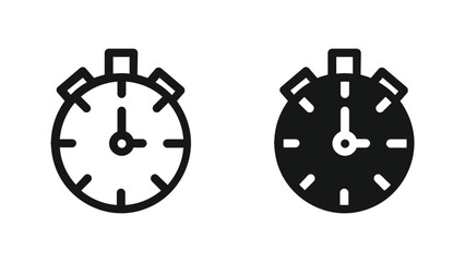 Timer Icon Design with Hourglass and Digital Timer Variations