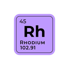Rhodium, chemical element of the periodic table graphic design