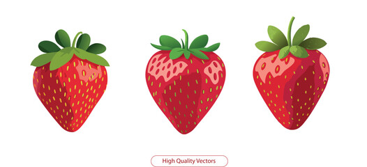 illustration 3 Strawberries, editable vector