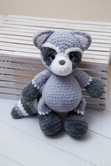 soft plush toy gray raccoon
