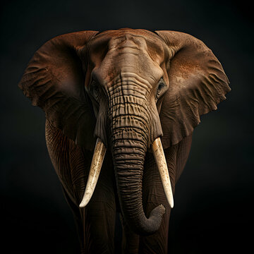 big elephant in the jungle. 3d render