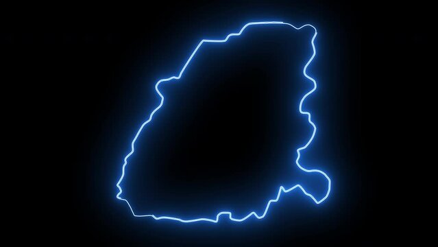 map of Koforidua in ghana with glowing neon effect
