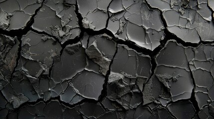 black cracked texture can be used for background - generative ai