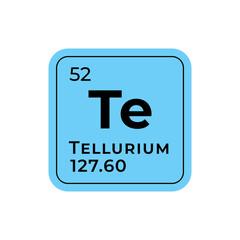 Tellurium, chemical element of the periodic table graphic design