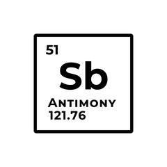 Antimony, chemical element of the periodic table graphic design