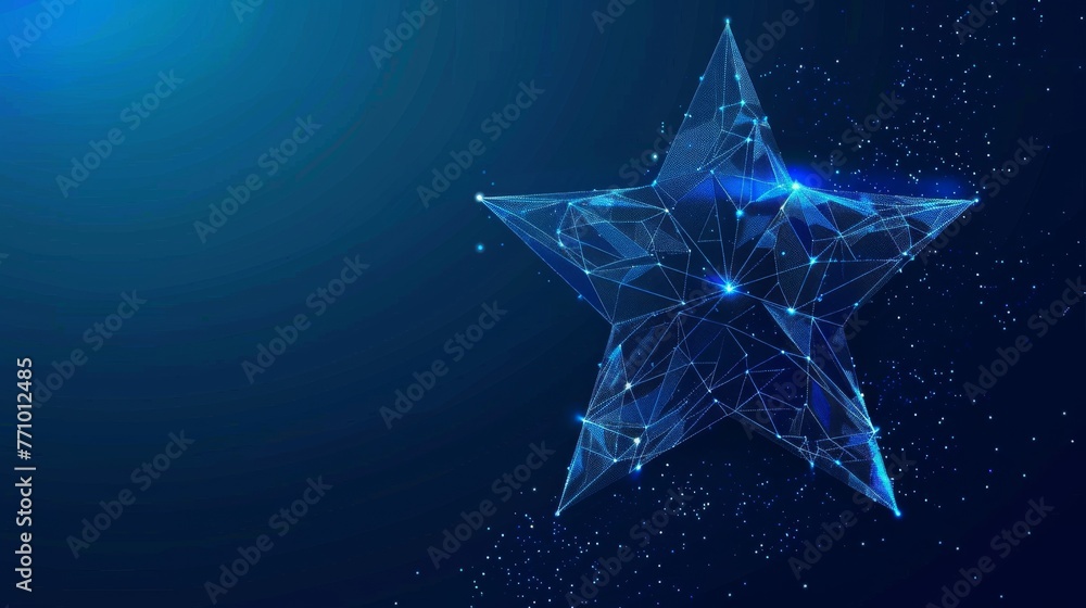 Poster design concept in low poly style with abstract geometric background. wireframe light connection stru