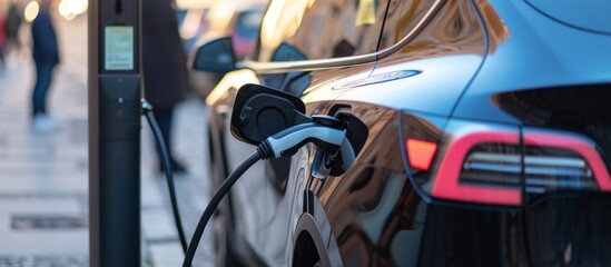 Obraz premium electric car is charging