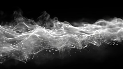 Flow of steam on white background with blurred white water vapour on an isolated black background. Steam flow on a white background with copy space. - obrazy, fototapety, plakaty