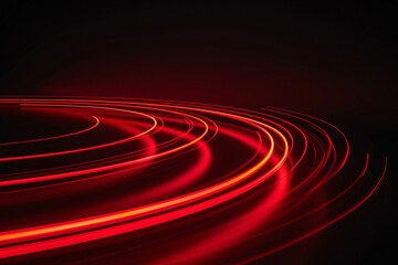 Red abstract light waves on a dark background