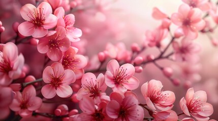 Blooming Pink: A Delightful Spring Flowers Background