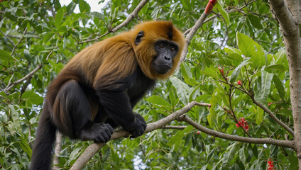 Fototapeta premium howler monkey close view 