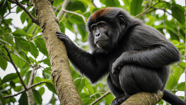 howler monkey close view 