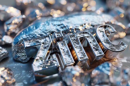 a sign that spells "Zinc" surrounded by zinc metal