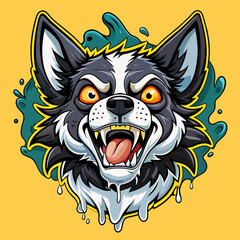 head, animal, vector, wolf, tattoo, tiger, lion, wild, illustration, dog, cartoon