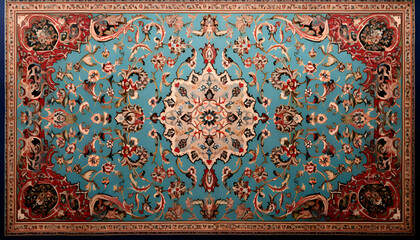 Colorful Turkish carpet  close up. Traditional