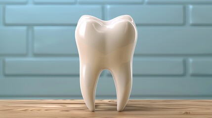 A realistic tooth illustration is presented, isolated on a transparent background.