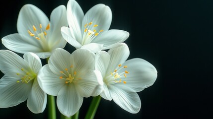 Fototapeta na wymiar Group of White Flowers on Table
