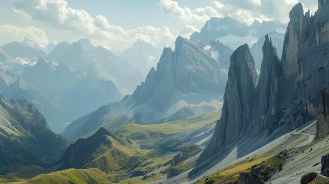 view of the mountains taken from above.AI generated image