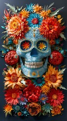 Skull With Flowers on Head