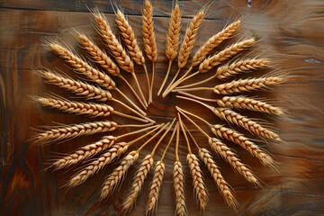 Circular Wheat Spikelets Arrangement on Tabletop Generative AI