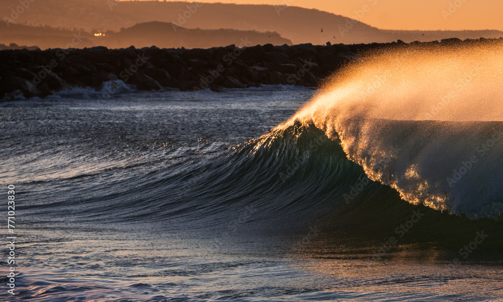 Sticker curling ocean wave 