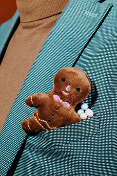 Naklejki teddy gingerbread man in the pocket