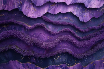 Schilderijen op glas Aerial Illustration: Close-Up of Stunning Lavender Fields Generative AI © AlexandraRooss