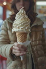 Ice Cream Cone Elevated: A Tachisme-inspired Treat Generative AI